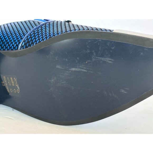 Parrazo Premium Cristiano 05 Mens Dress Loafers 9.5 Blue Black Pointy Metal Tip - Picture 12 of 13